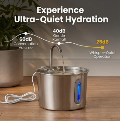 The SippyCat™ - 2.2L Stainless Fountain